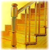 Staircase in Rubberwood